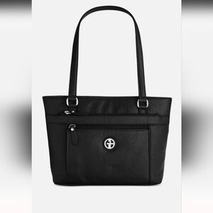 Black Leather Tote Bag